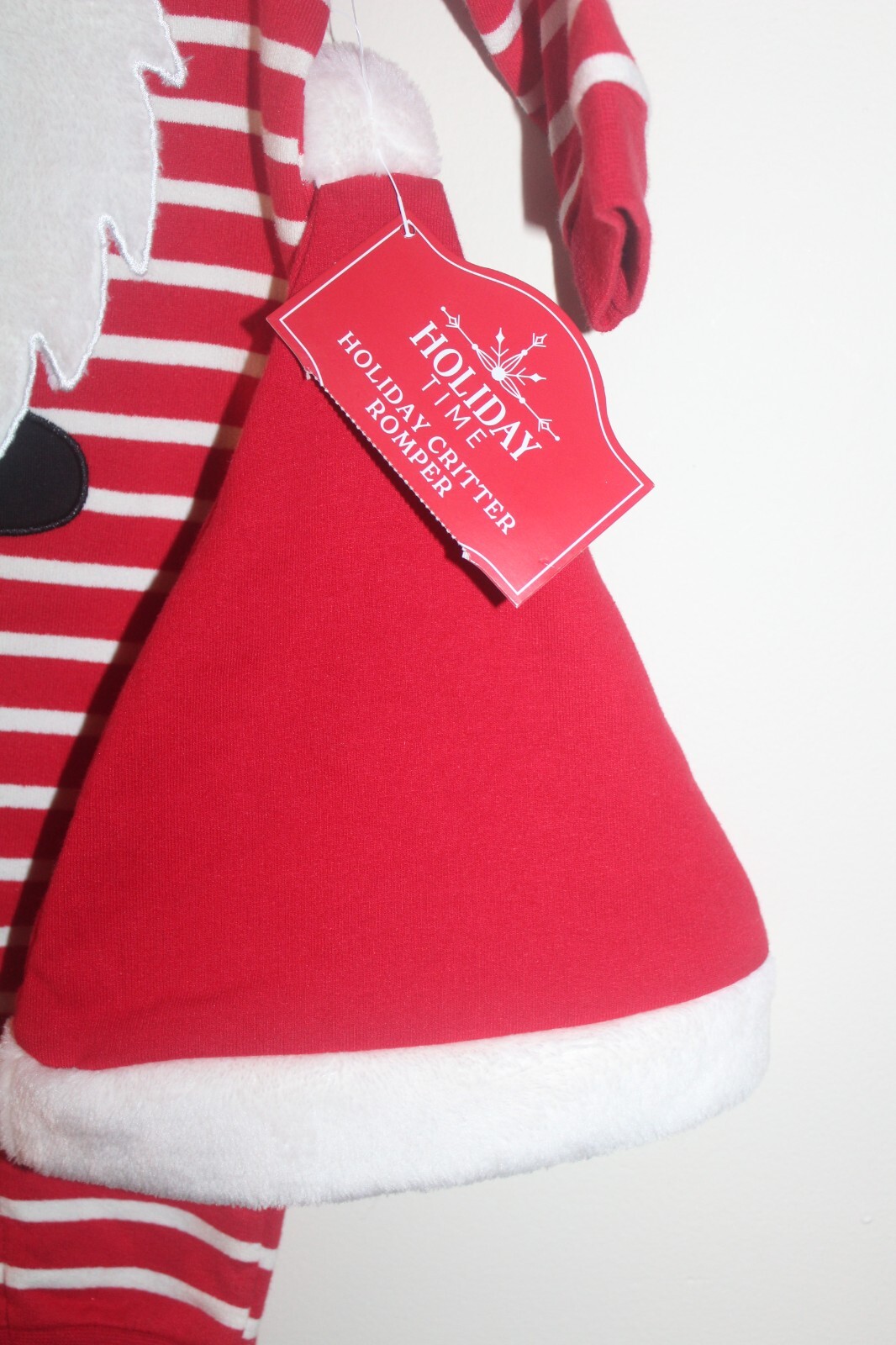 Holiday Time Infant Romper with Santa Claus Hat NWT