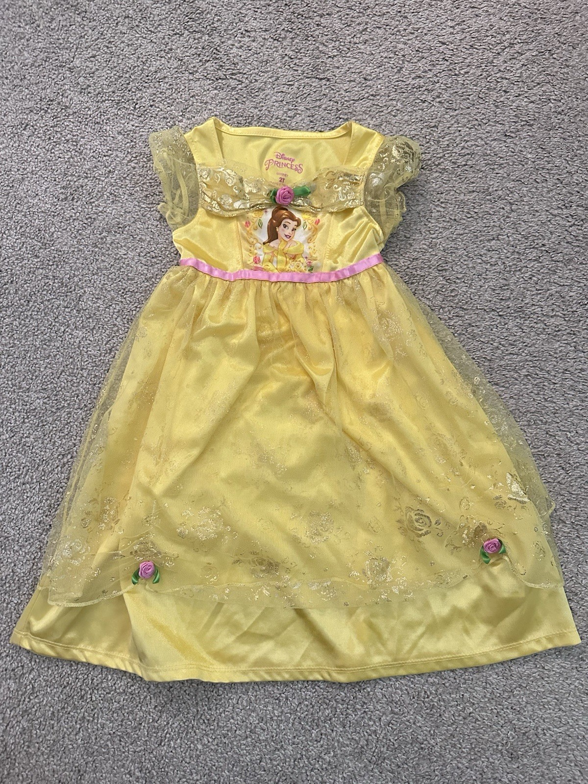 2T Disney denim Minnie Mouse Jacket & Belle yellow gown