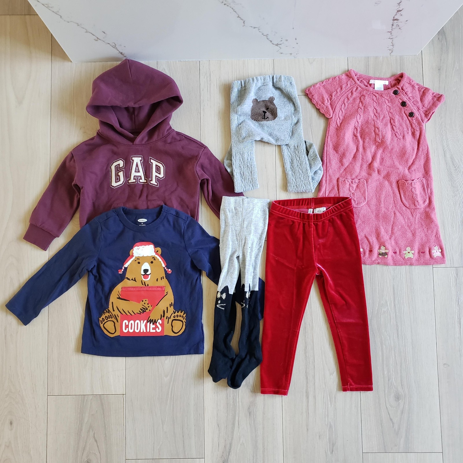 Girls Bundle Toddler 18-24 Mth Gap Hoodie Janie Jack Dress Leggings Shirt 6Pc