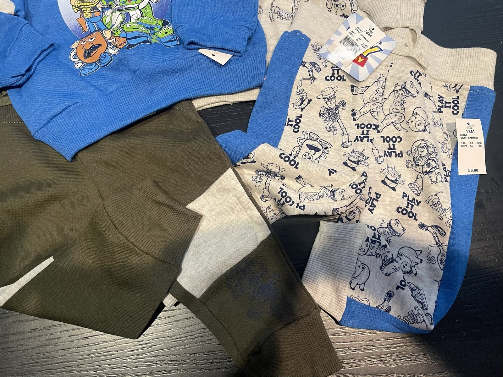 Disney Toy Story Toddler Boys 4pc Fleece Top and Jogger Set 18 Months
