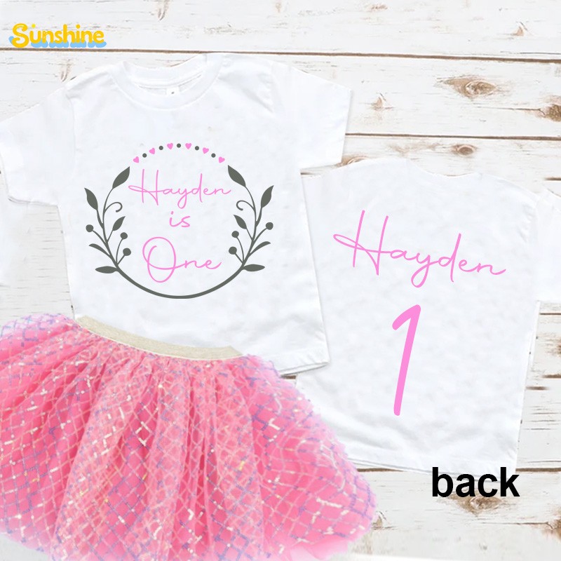 Birthday Girl Tutu Shirt Girls Party T Shirt Outfit Suit Custom Name Party Sets