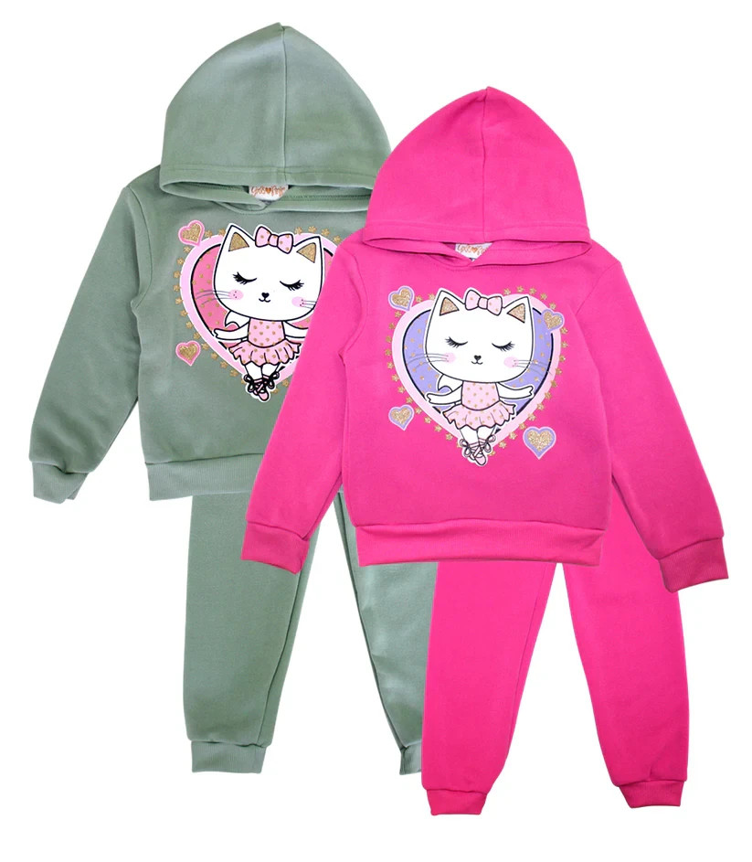 3-Pack Outfit Set Girls Toddlers 2 Piece Fleece Hoodie Sweater and Joggers Pants