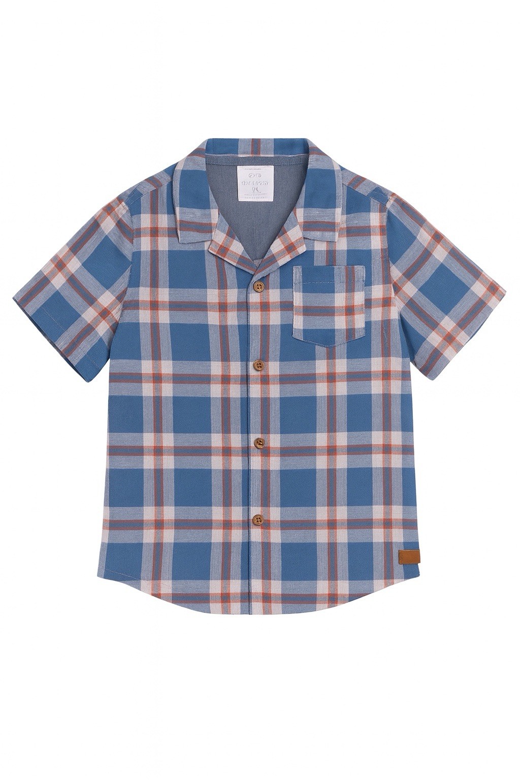 Koala Kids Toddler Boys 3T 2pc Outfit Set Plaid Linen Cotton Shirt Denim Shorts