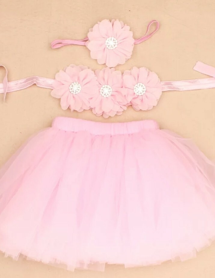 Baby Tutu With Bra Top + Headband