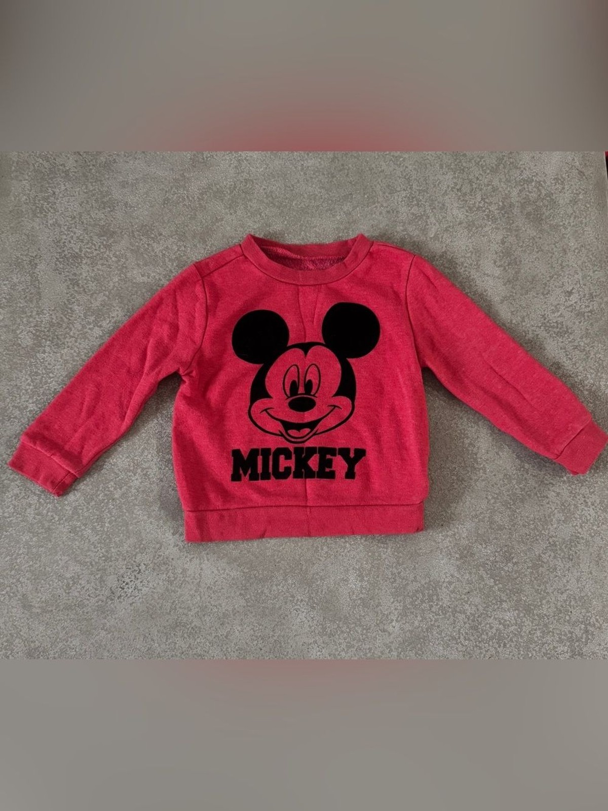 Disney Mickey Mouse Toddler 2T Jogger Set Sweatshirt Pants Outfit Red Gray