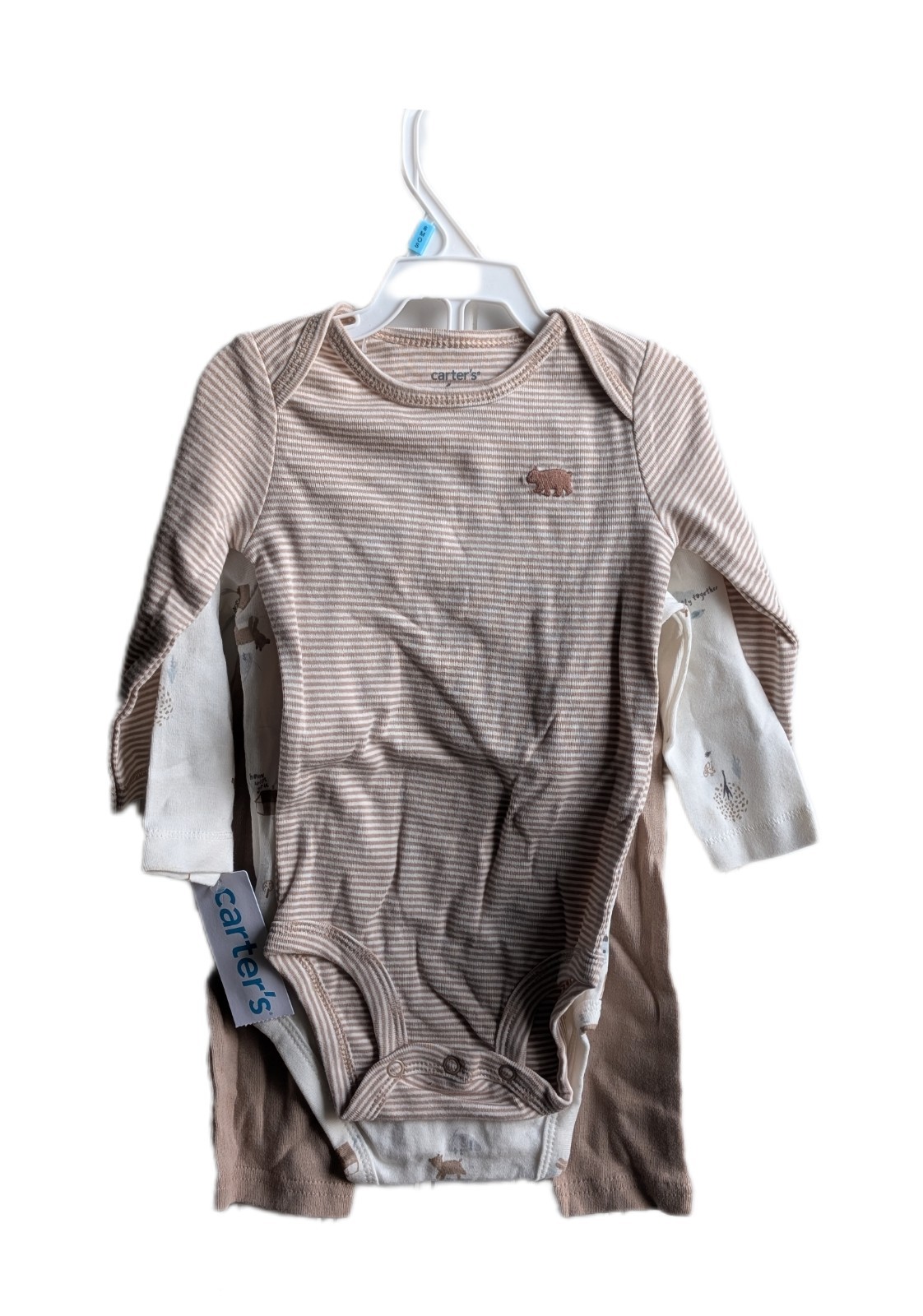 Carter’s 6mo. Teddy Bear Double One Piece With Pants Tan / White