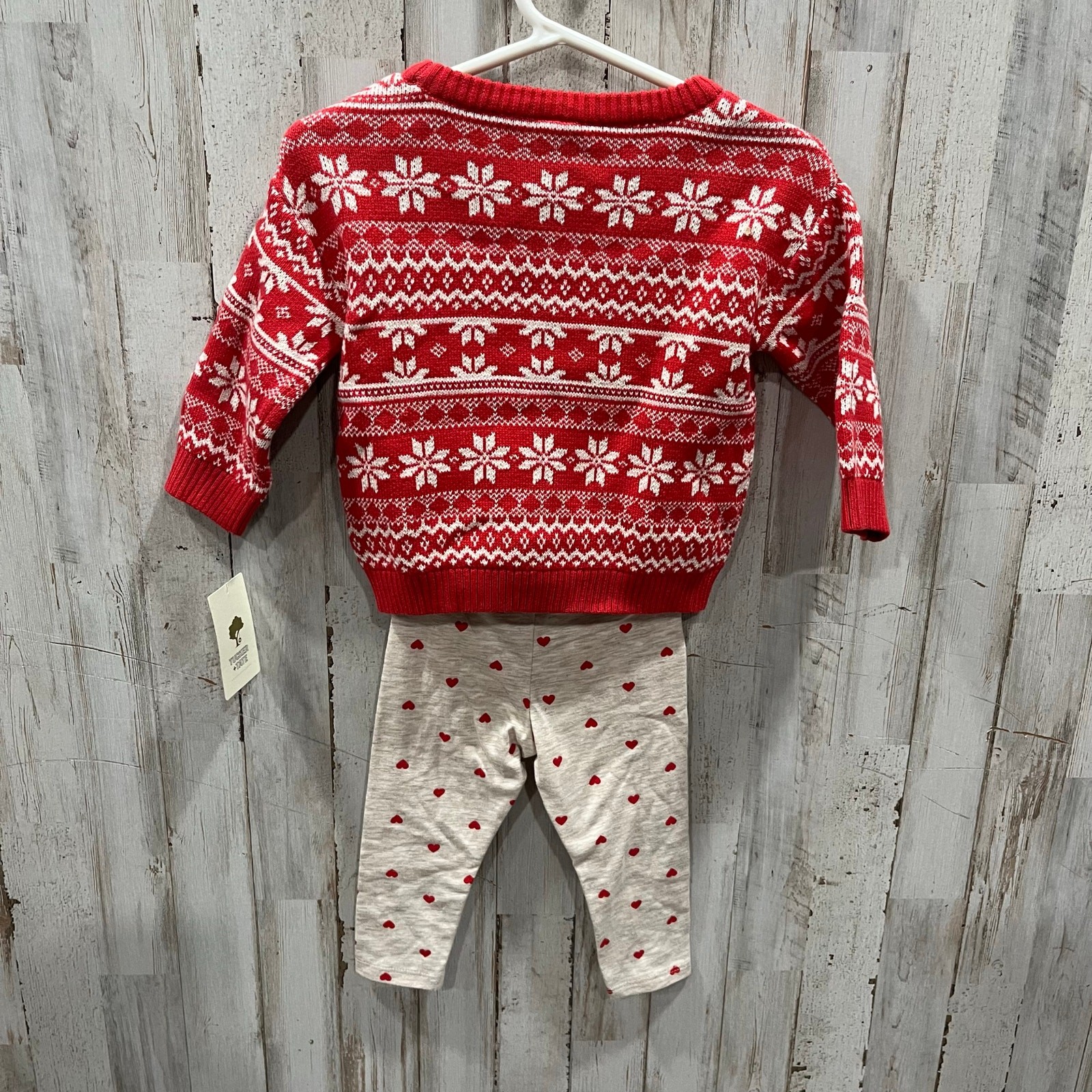 New! Tucker + Tate Holiday Christmas Red Jacquard Sweater & Pants Set 9 Months