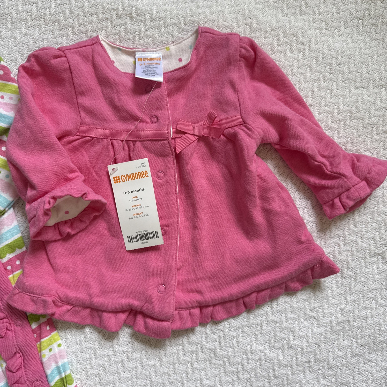 Baby Girl Clothes New Gymboree 0-3 Month Cupcake Footed Gymmies Jacket Outfit