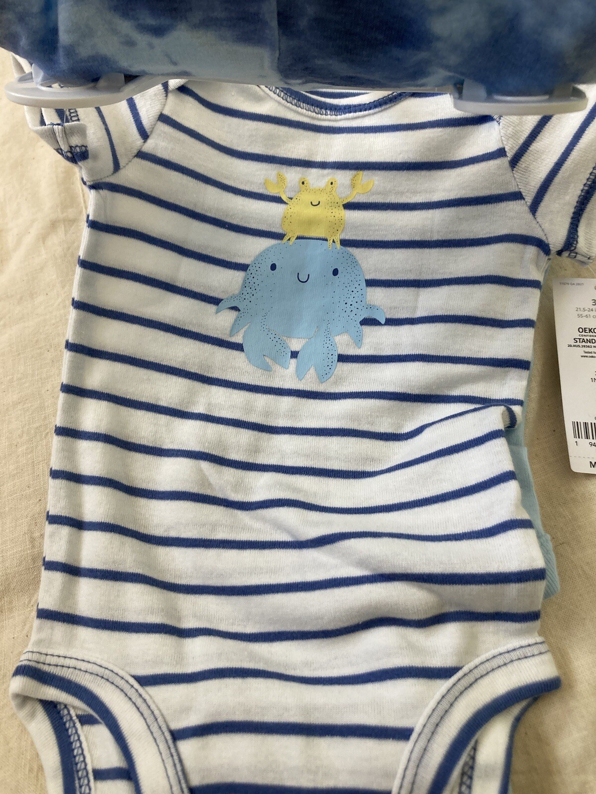 Carters baby boy 3 piece knit crab outfit size 3M NWT