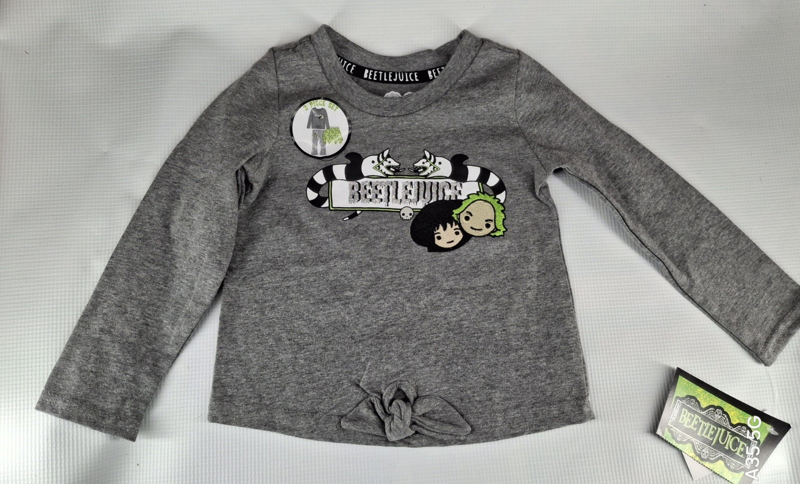 Beetle Juice 3 Piece Toddler Girls Set, Shirt, Pants, Skirt 2T NWTs