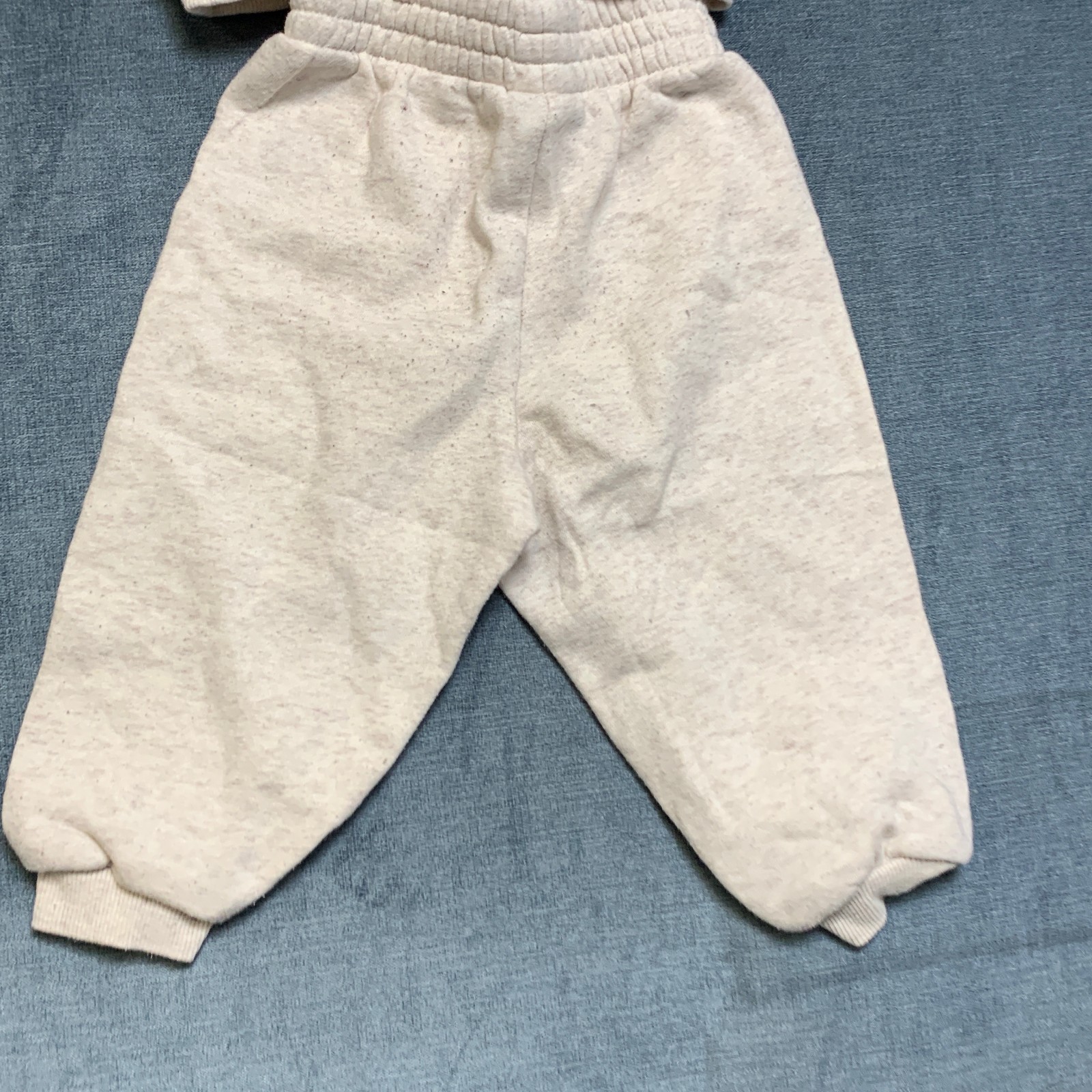 Nike Essential Track Suit Baby 24M Beige Swoosh Logo Fleece Lined Crew Neck Warm
