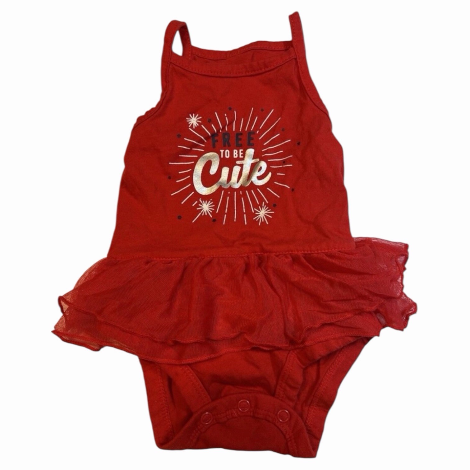 Baby Girl Romper Dress 3M Red Tulle Tutu Photo Outfit Cute Standout Dreamy Party