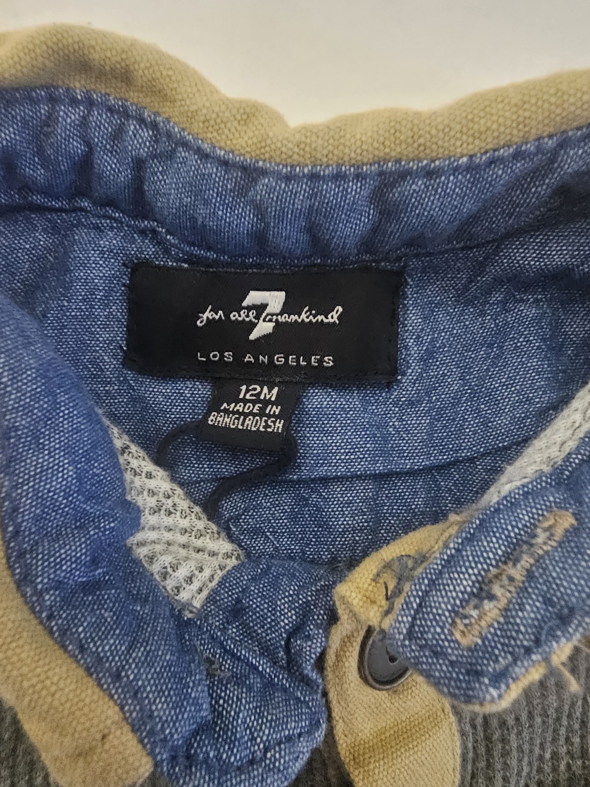 Seven For All Mankind Baby Boy Camo Henley Shirt Denim Blue Jeans Set 12 Months