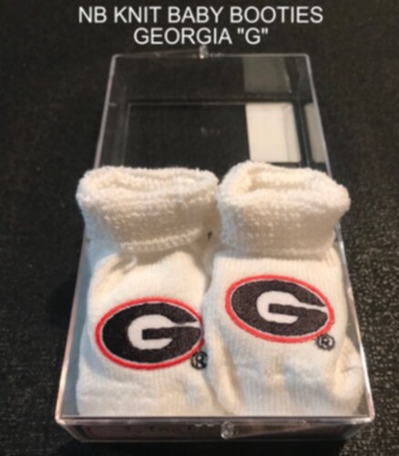 NCAA Georgia Bulldogs White Knit NB Cap and White NB Booties Set
