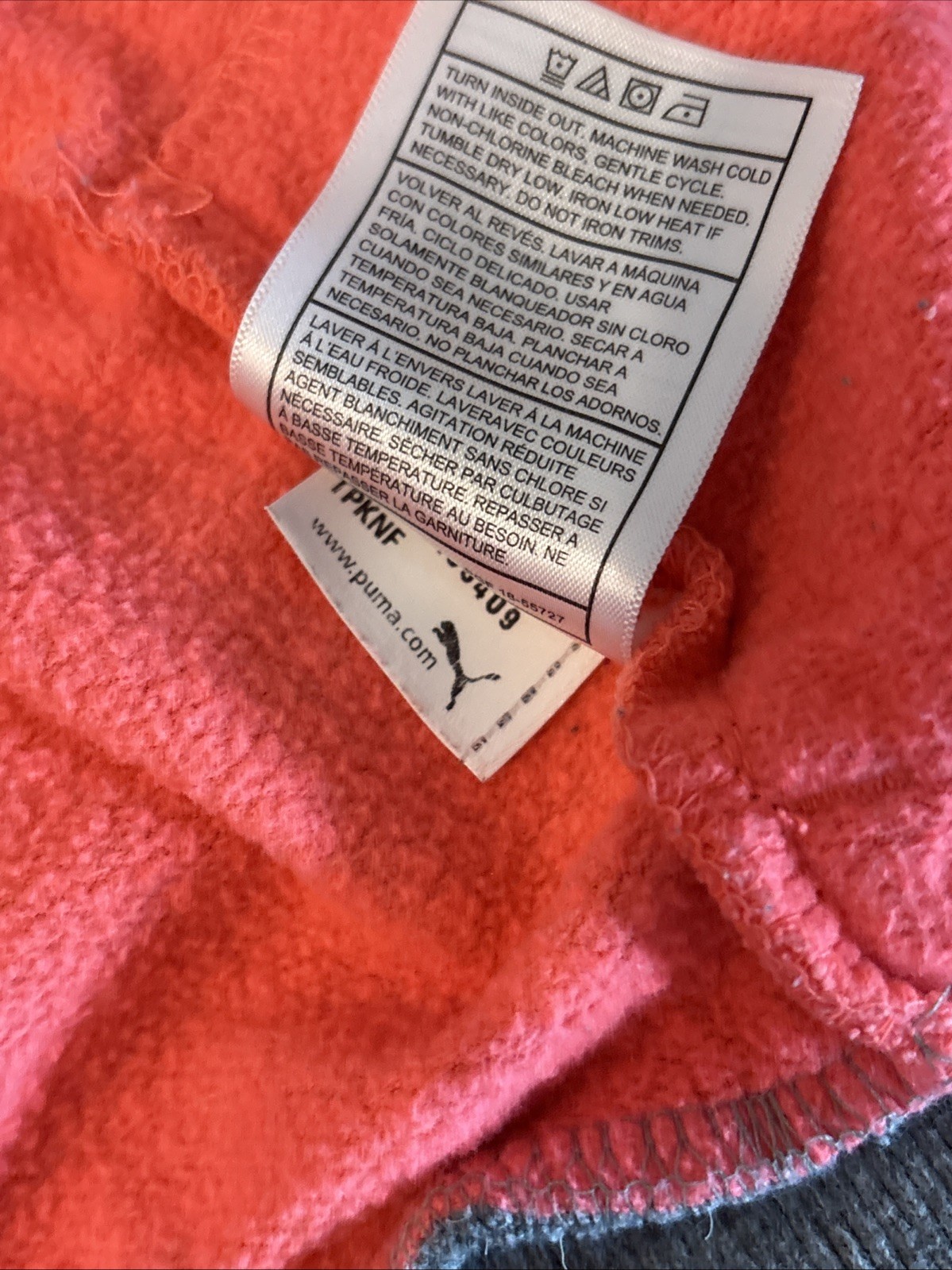 PUMA Toddler Girl 2pc Zip Jacket Jogger Sweatshirt Pant Set Size 18M Pink/Gray