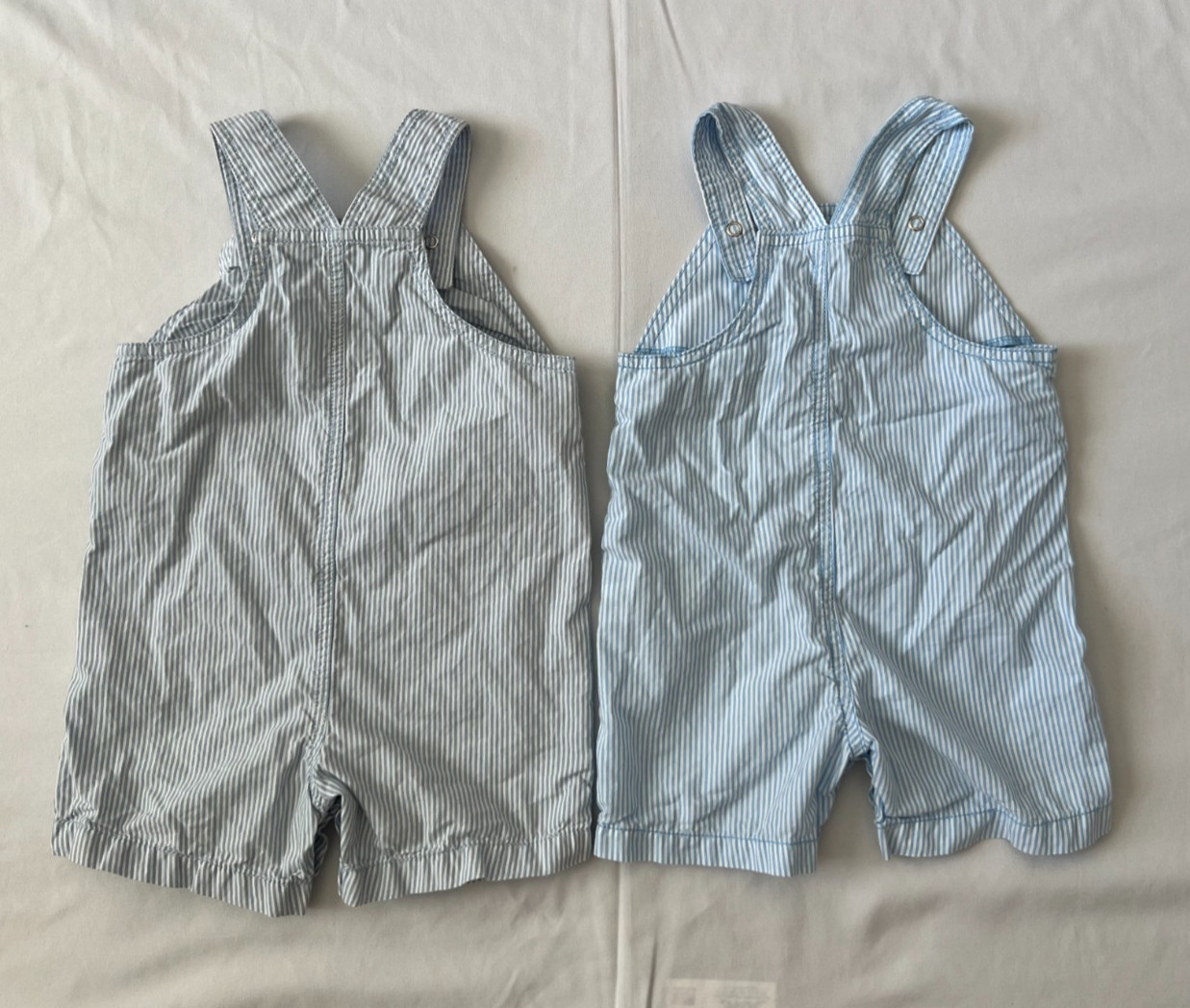 Carters Baby Overalls Boys 12m Sailor Blue White Striped Sail Boat Outfit Infant