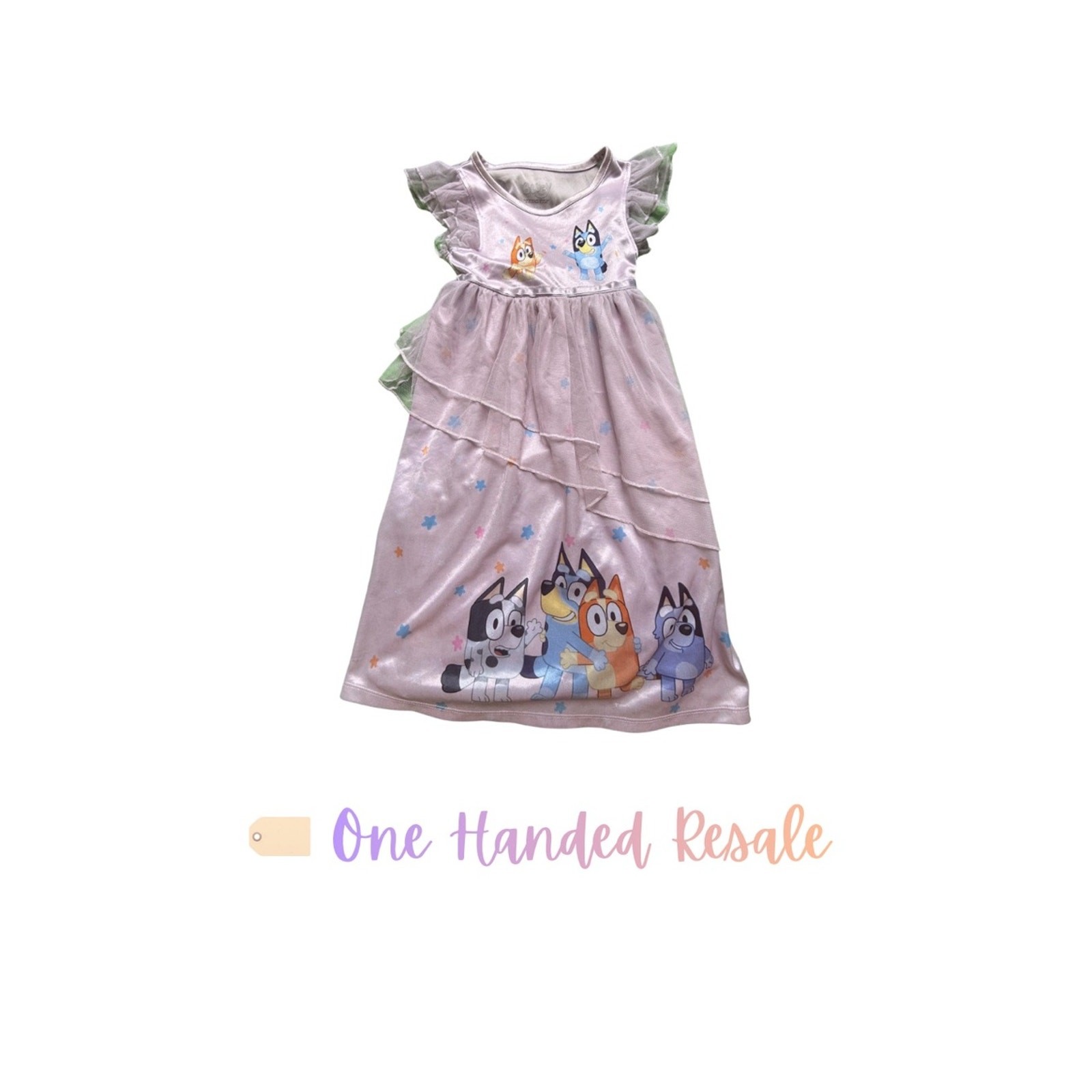 ⭐️ Bluey Girls Pink Bluey Character Nightgown Night Dress Nightgown 4T