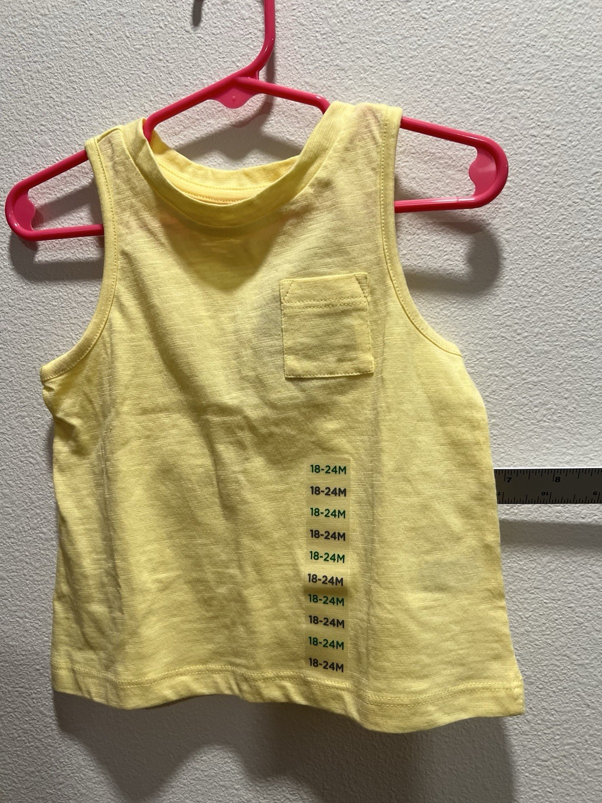 Lot Of 3 NWT Baby Girls 18-24 Months DIP Tank Tops Yellow Lime Pocket Summer NEW