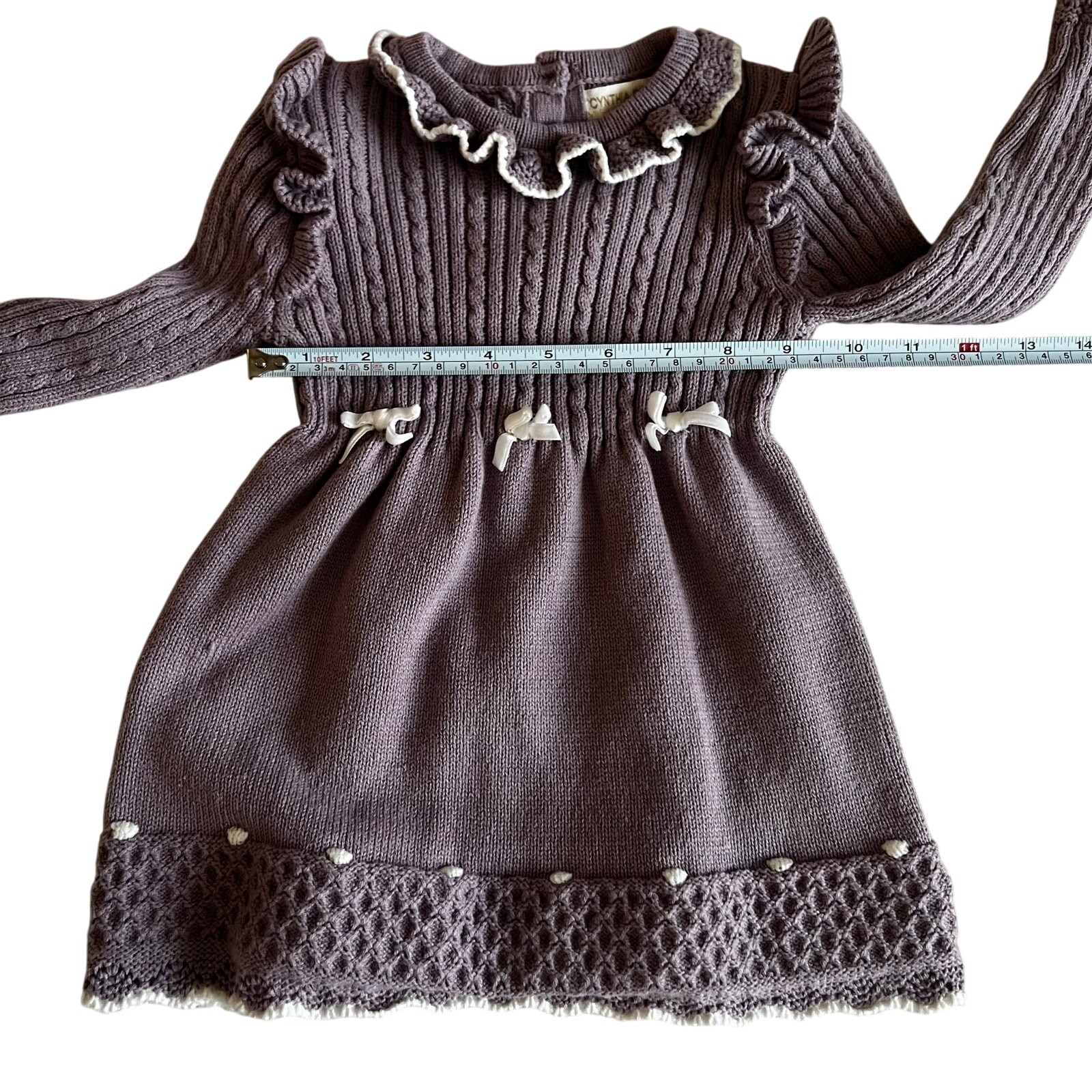 Cynthia Rowley Knit Dress & Nicole Miller Velvet Romper Bundle 18M Purple Pink
