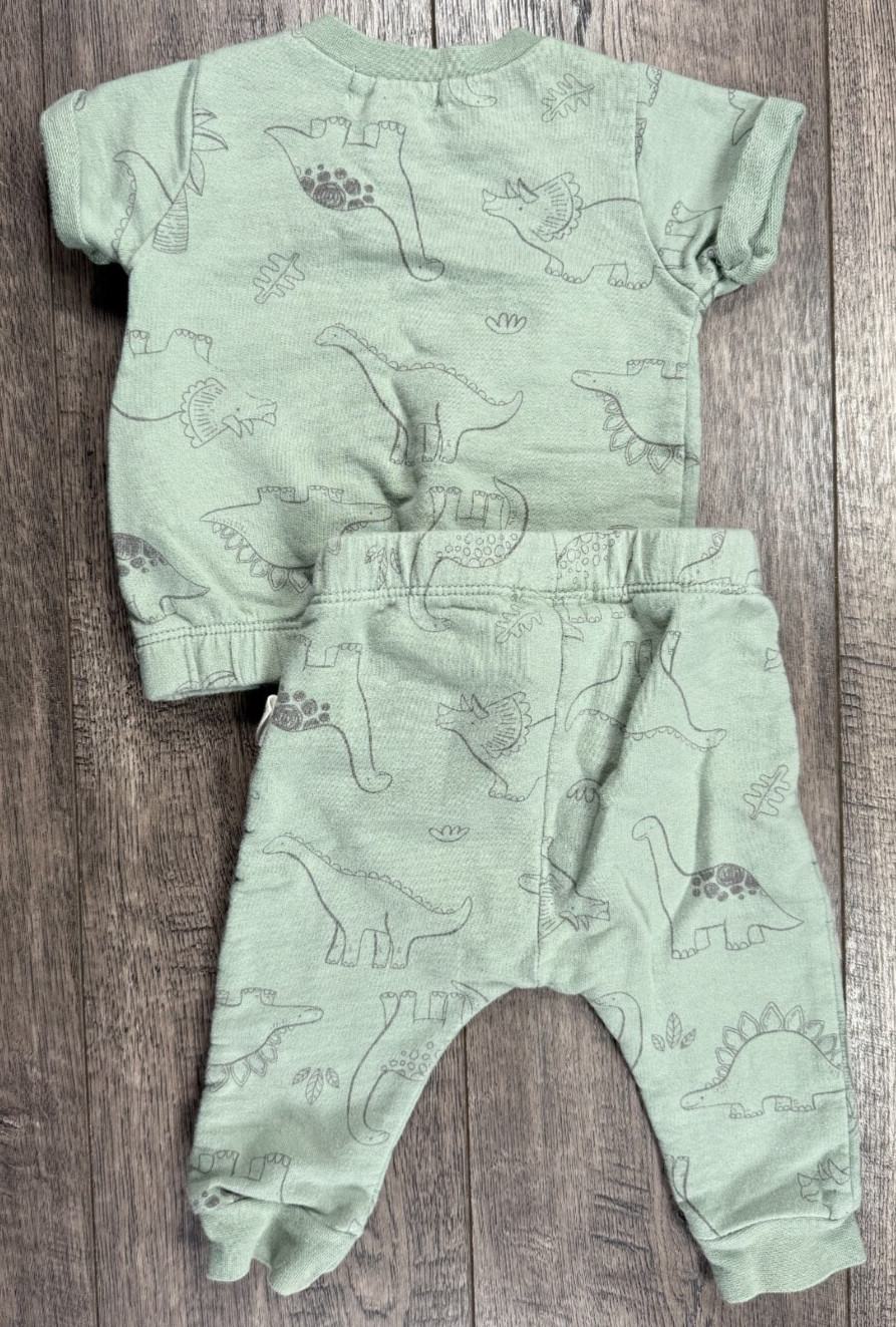 Baby Boy Clothes Rabbit Bear 3-6 Month 2pc Green Dinosaur Outfit