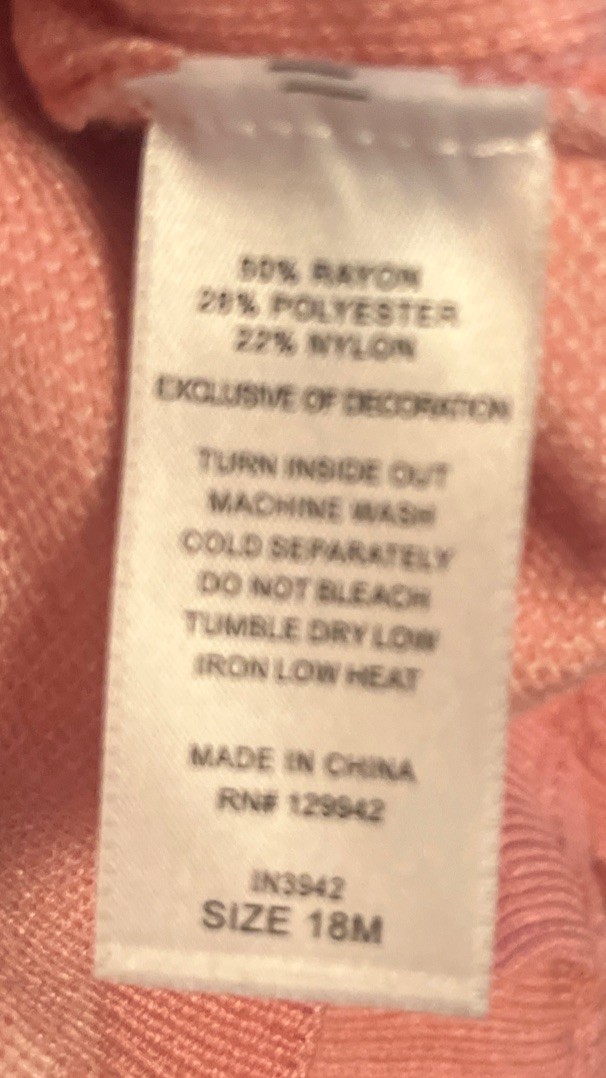 Btween Baby Size 18M Two Piece Sweat Suit Pink with White Hearts New With Tags