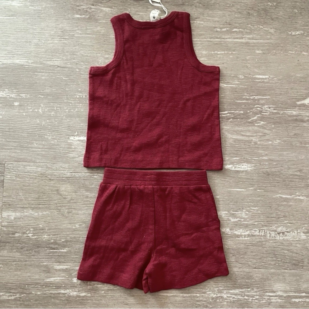 NWT 18-24m Kate Quinn Topstitch Tank and Relaxed Short Set in Rhubarb (red)