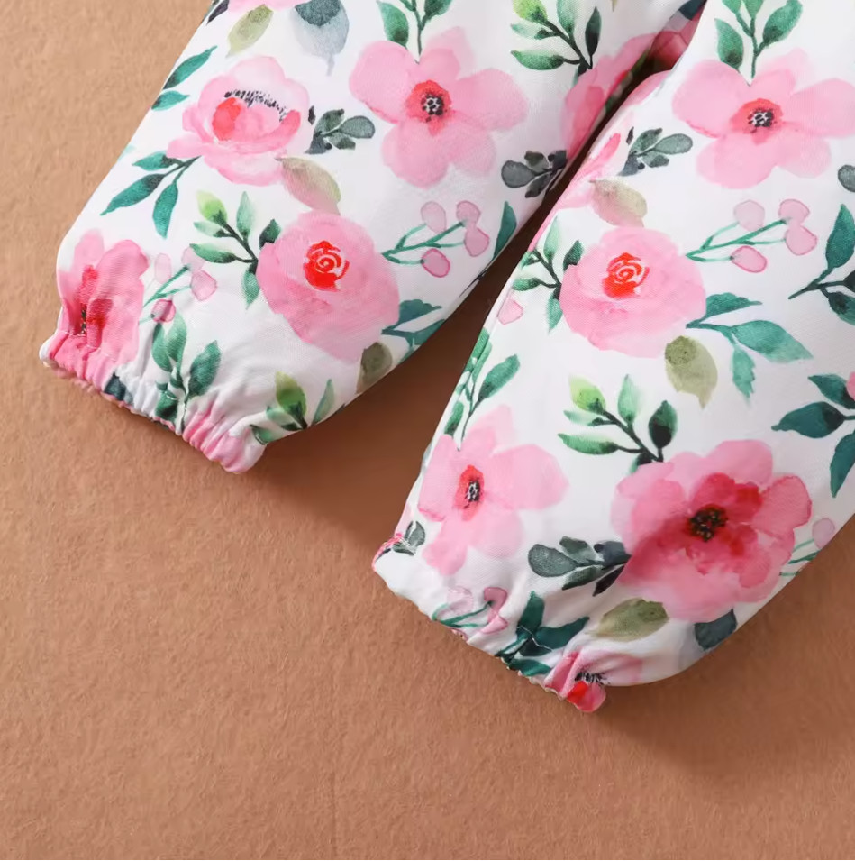 Baby Girl Pink Clothes Set Spring Autumn Clothing Long Sleeve Bodysuit Floral Pa