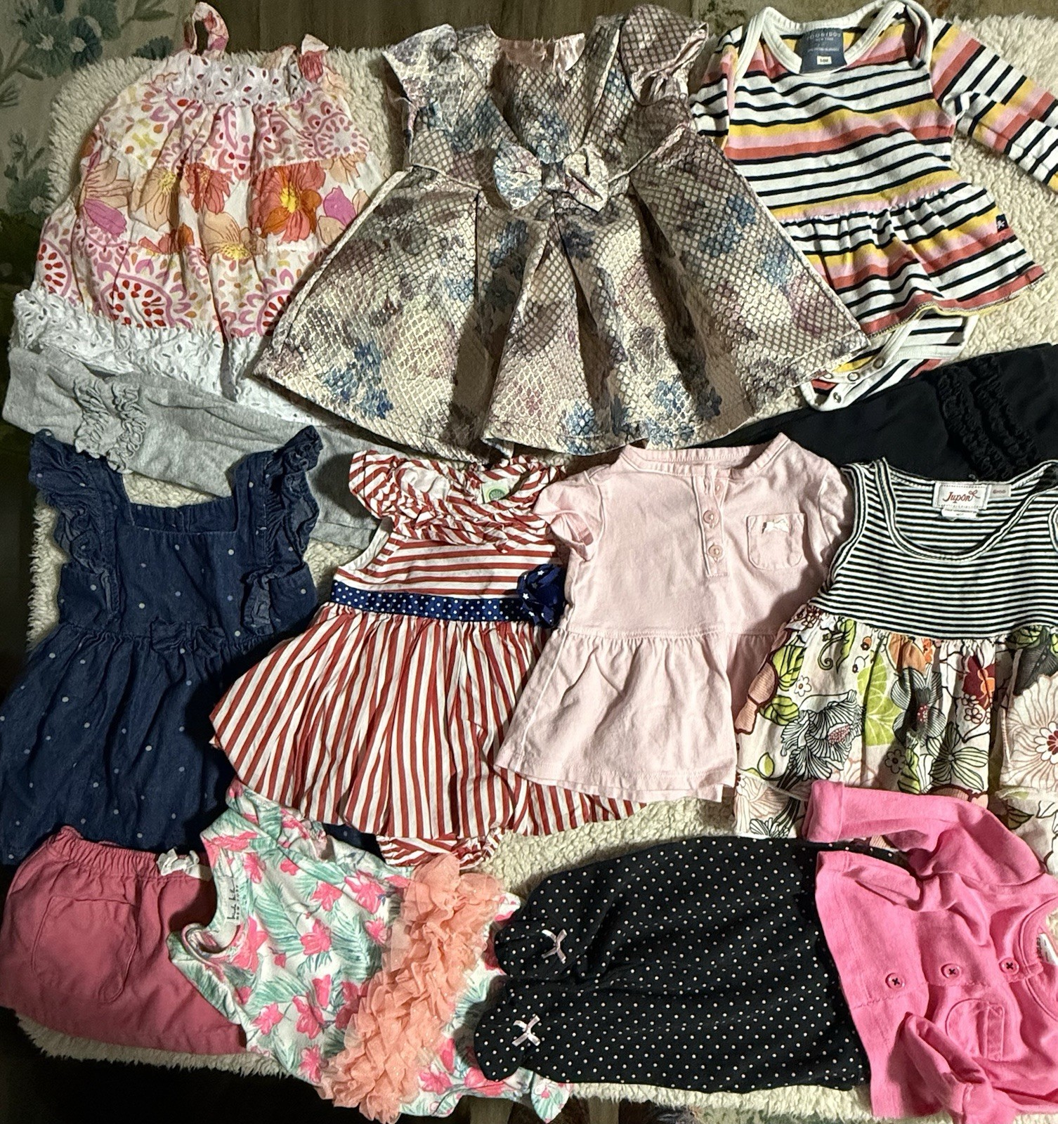 Baby Girl Clothes Lot Of 12 Items Dresses Pants And Tops Name Brands 3-6 Months
