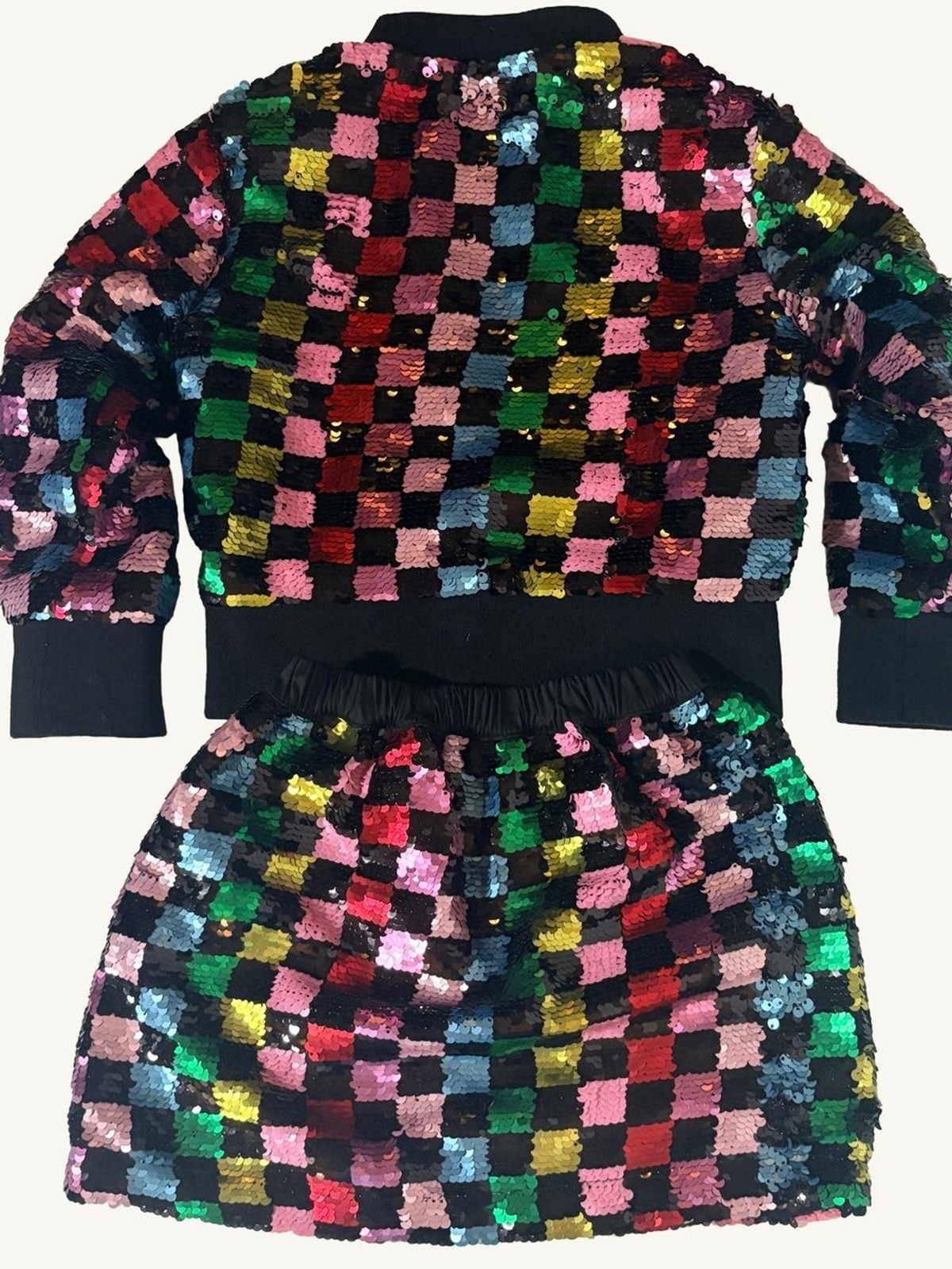 Rockets of Awesome Girls 3 Sequin Checkerboard Jacket Skirt Set