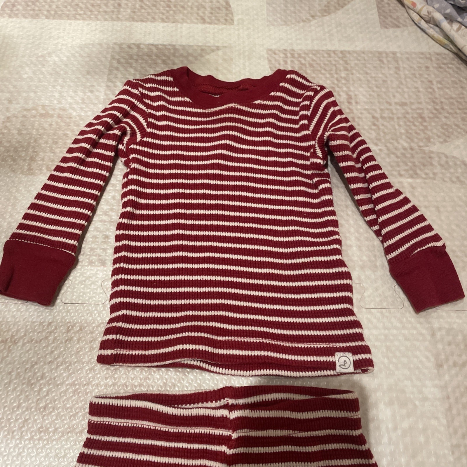 Little Planet Organic By Carter’s Size 12 Month Knit Thermal Red Stripe Set