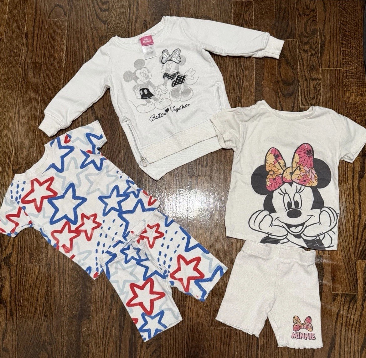 Toddler Girls Clothes Lot 5 Pc-Disney Minnie Mouse Size Set 2T/ Stars Pajamas