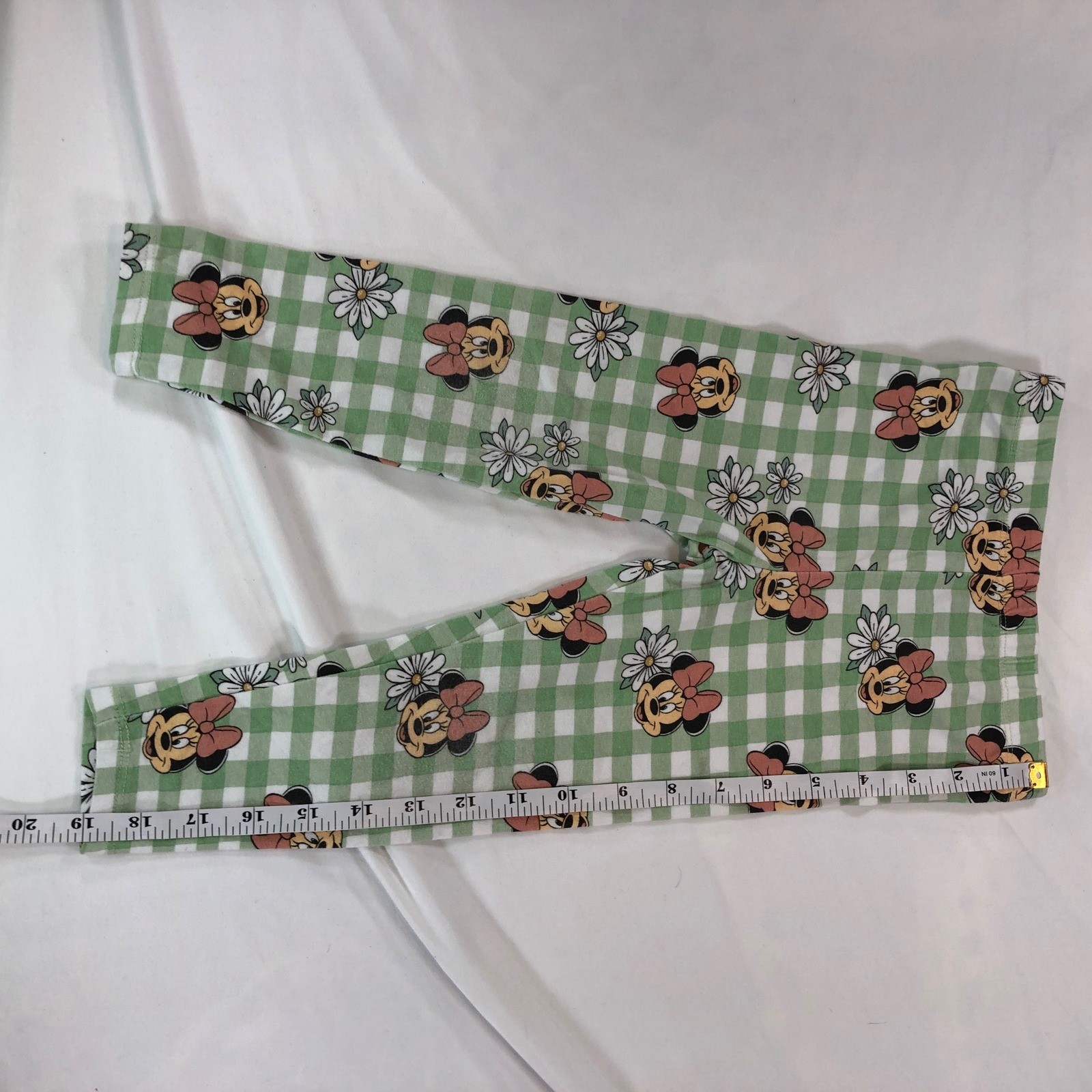 Disney Baby Minnie Mouse Denim Overall Dress and Gingham Leggings Set 3T