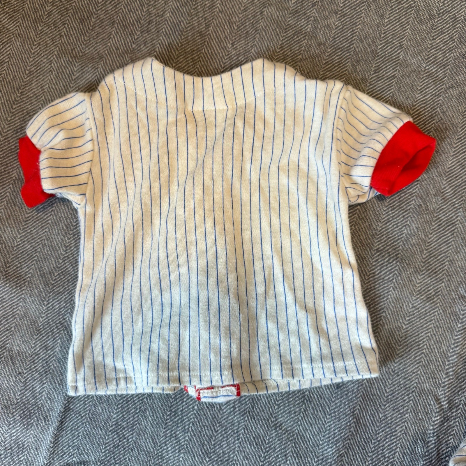 Vintage Baby Baseball Outfit Pants Shirt Boy Pinstripe Lil Pitcher 0-6 Months