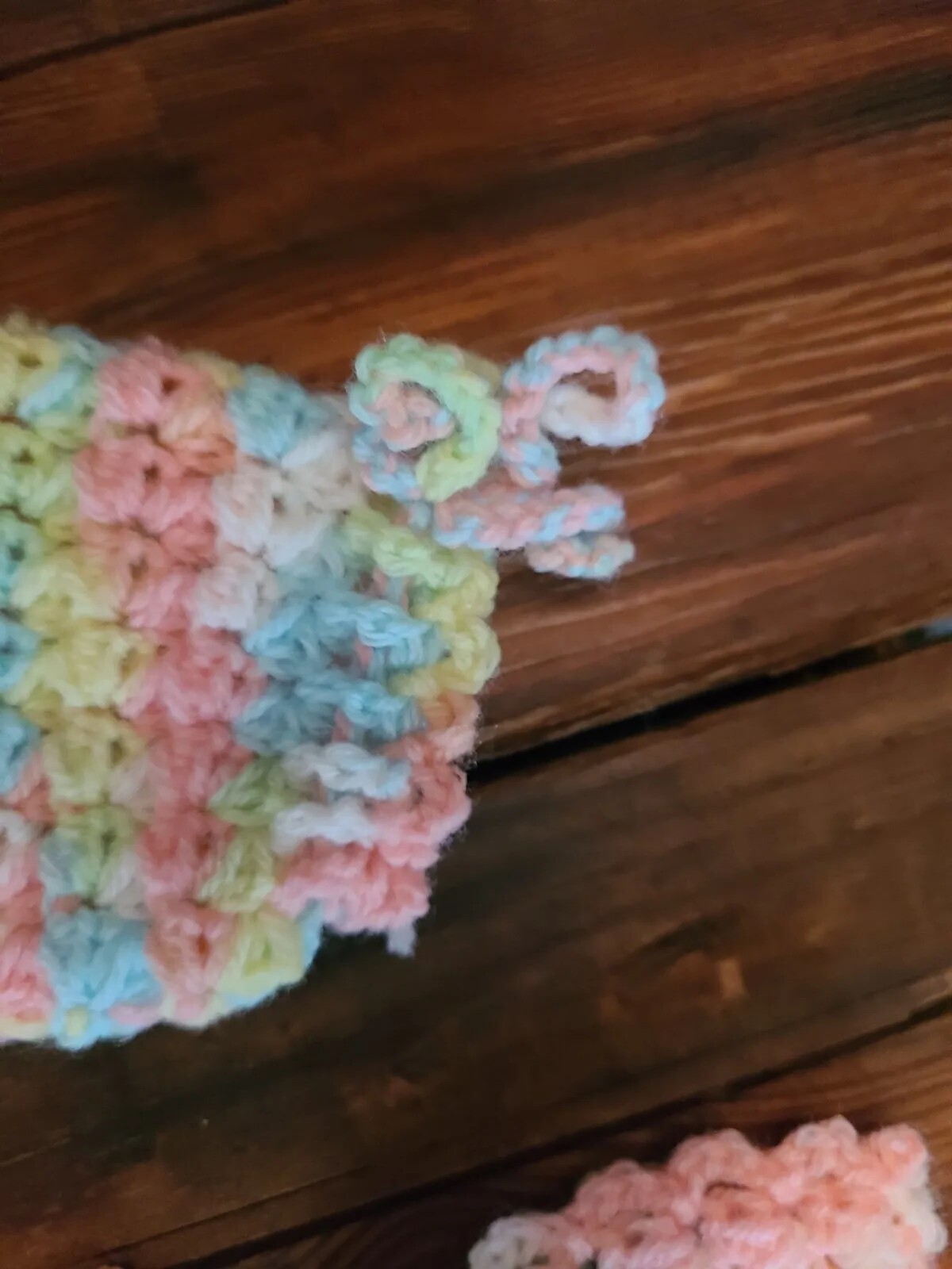 Vintage Handmade Crochet Knit Infants Baby Multicolor Sweater & Booties Set EVC