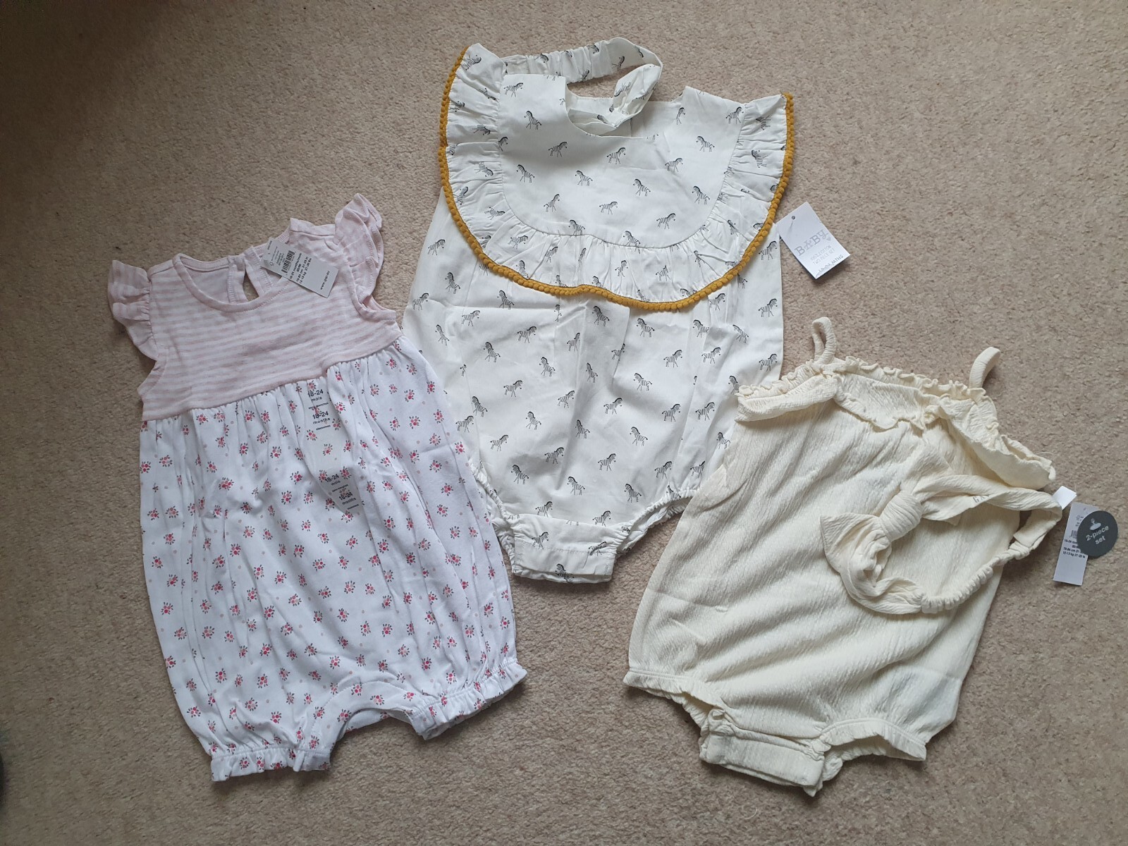 NEW 18- 24 month Gap Matalan baby girl summer romper outfit X3 5 pieces