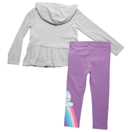Converse Girls Toddler Unicorn Hoodie And Leggings Set Sz 3T