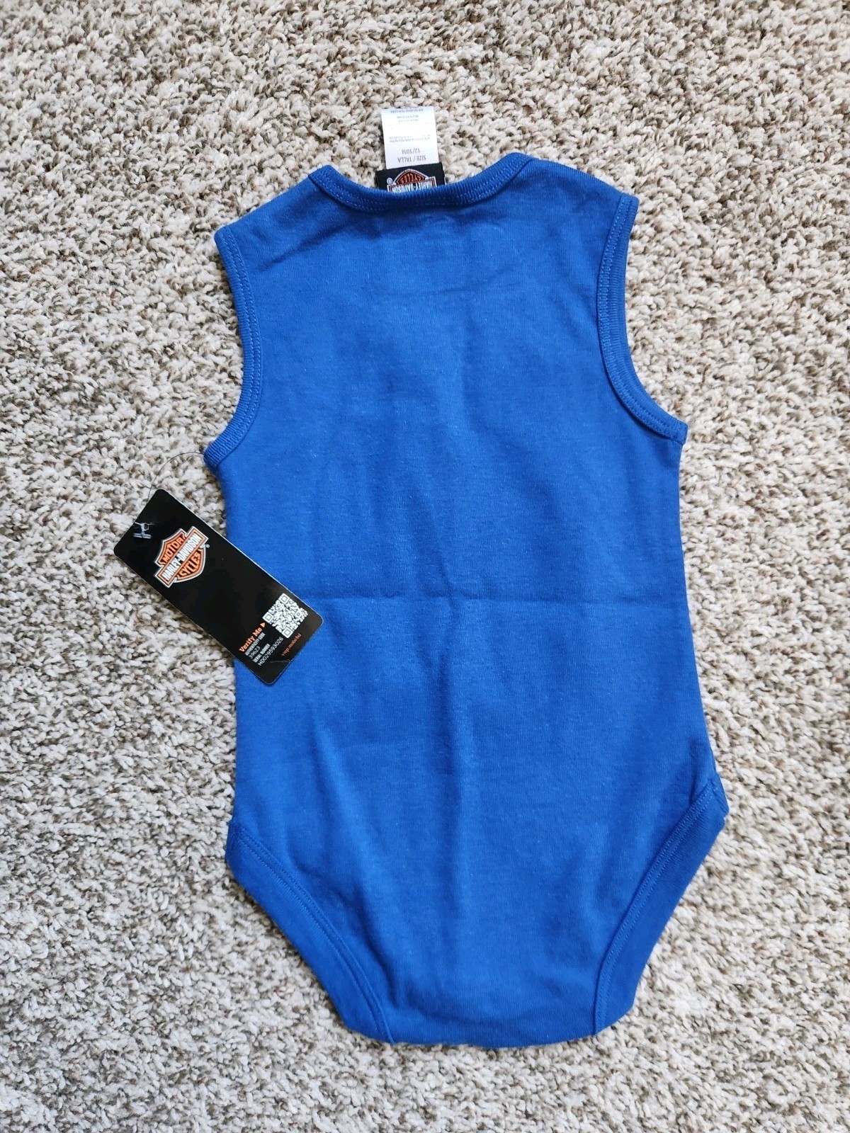 NEW HARLEY DAVIDSON Boys Bodysuit Creeper Blue 12/18