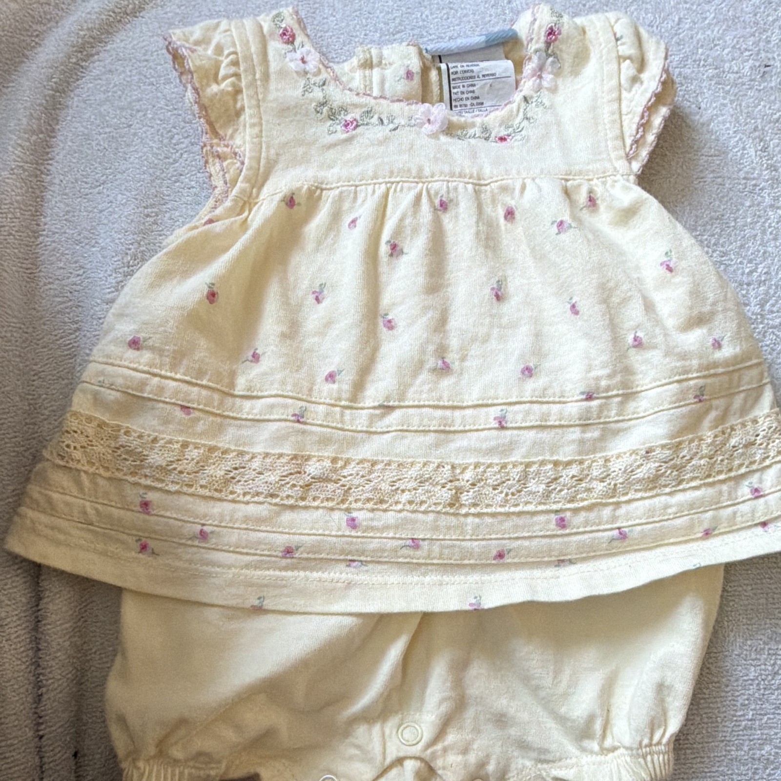 Vitamins Baby Girls 2 Piece Outfit Set Floral Dress & Bloomers Cotton 6-9M
