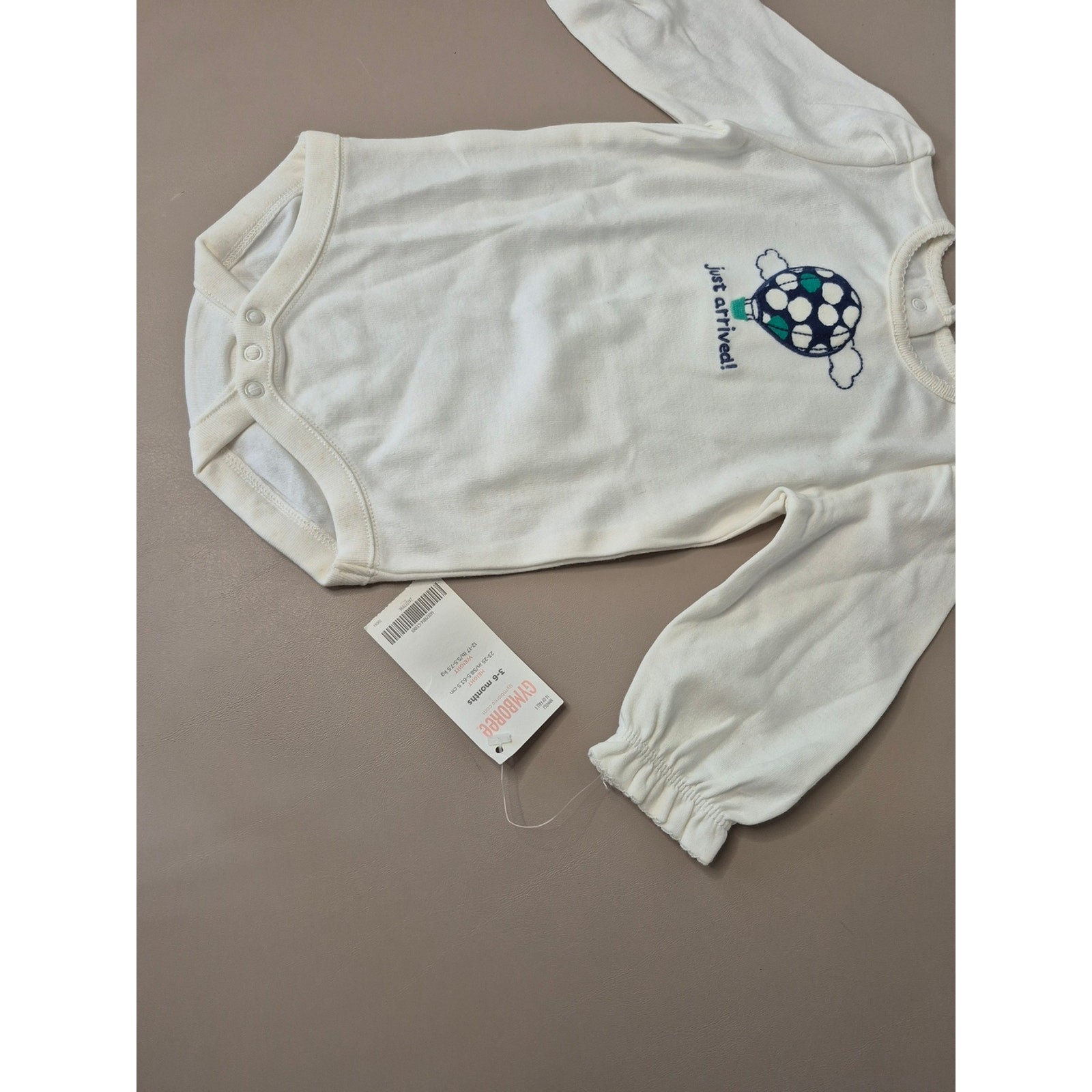 Gymboree Cream Long-Sleeve One-Piece with Navy & Teal Hot Air Balloon