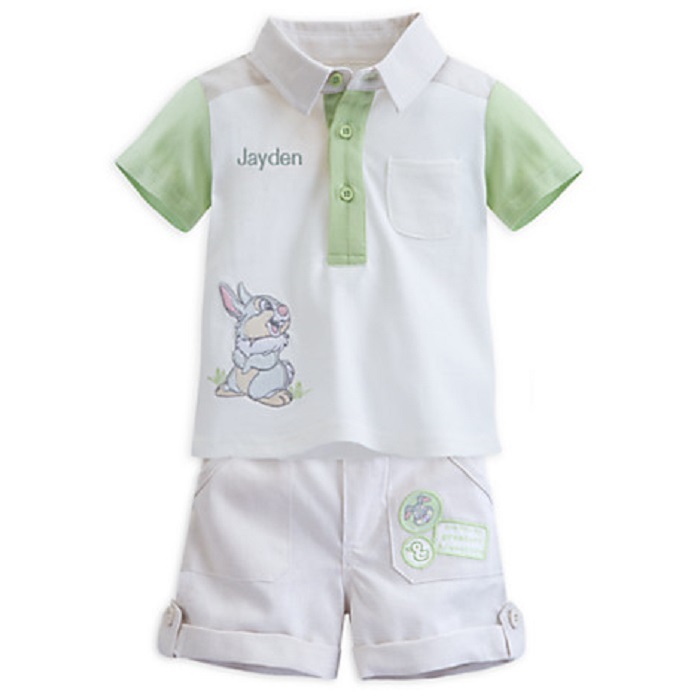 DISNEY STORE THUMPER WOVEN SHIRT & SHORTS SET BABY NWT SUPER CUTE NICE DETAIL