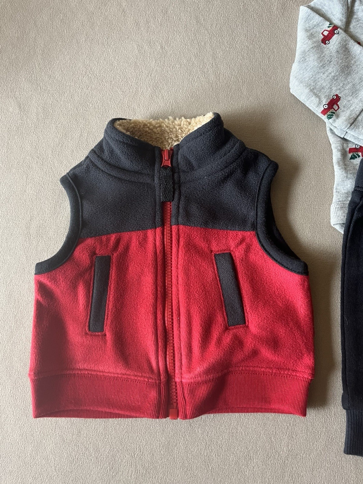 Carter’s Baby Boys Newborn THREE Piece Set-Bodysuit, Pants & Vest, New With Tags