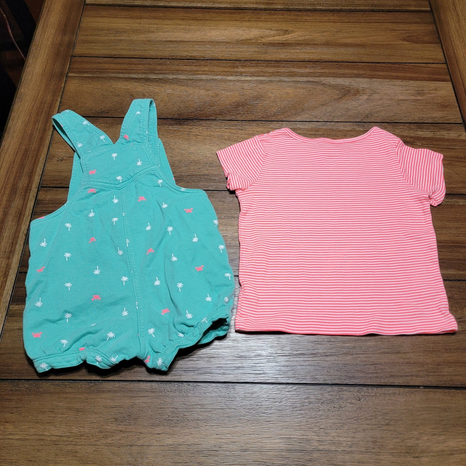 2 Pc Carter’s Infant Overalls and Matching Tee Set Palm Trees – Size 24M