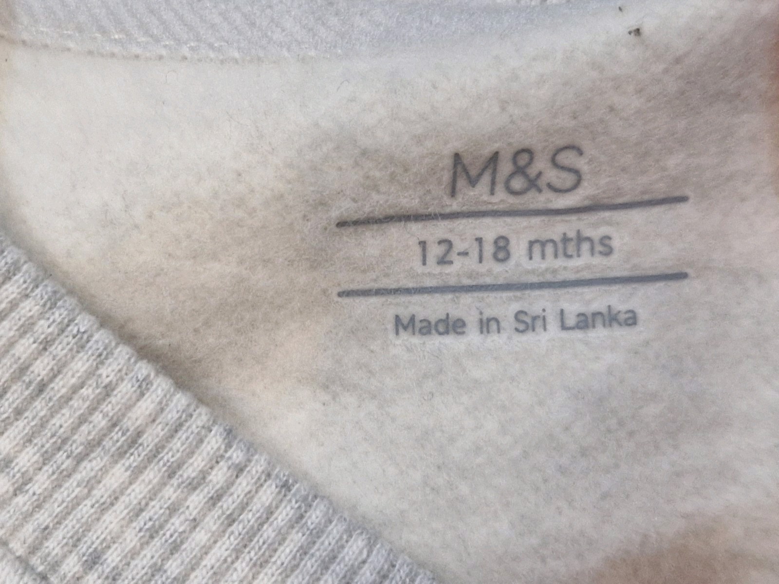 Marks & Spencer Pullover Jumper & Jeans 2 Part Set Grey Cream Age 12-18 Months