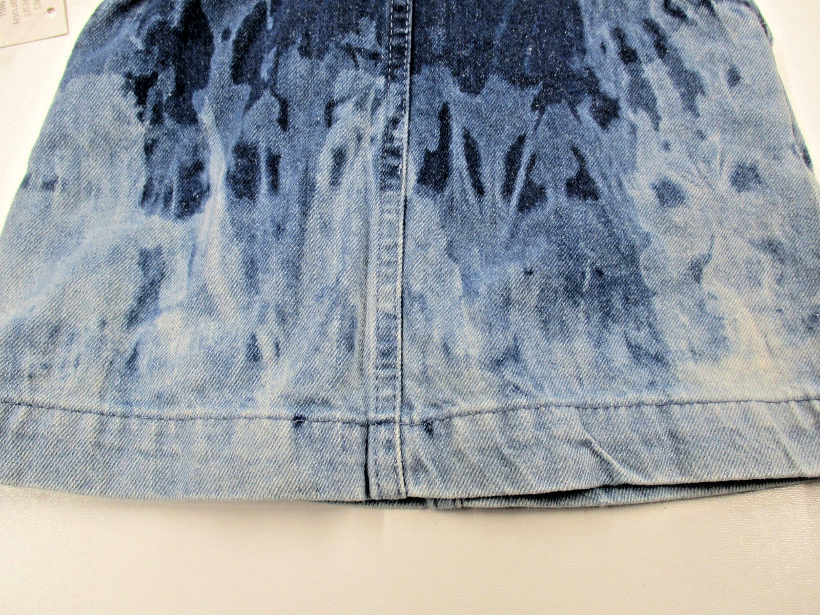 7 FOR ALL MANDKIND Outfit Girls 12 mos Blue Jean Denim Jumper Pink Top S/S NWT