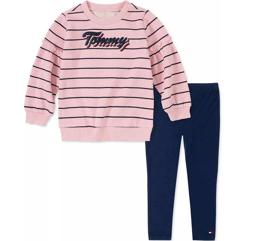 Tommy Hilfiger Baby Girls Striped Logo Top Leggings Set Multi Size 24M 3073