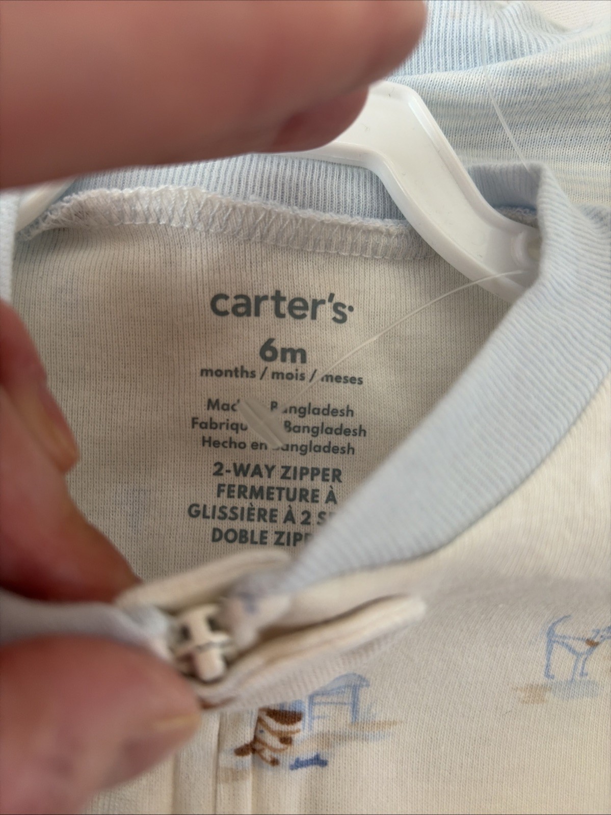 Carters Baby Boys Sleepers- Lot Of 2 TWO – DOGS/Striped SZ 6 MOS -NEW W TAGS $30