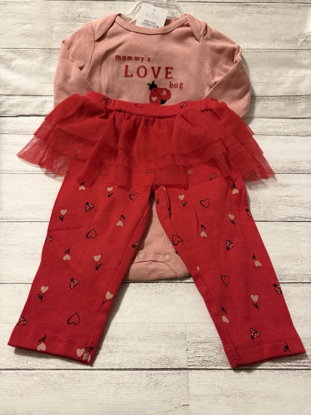 Just One You Carter’s Mommy’s Love Bug Outfit Bodysuit Tutu Leggings 12m