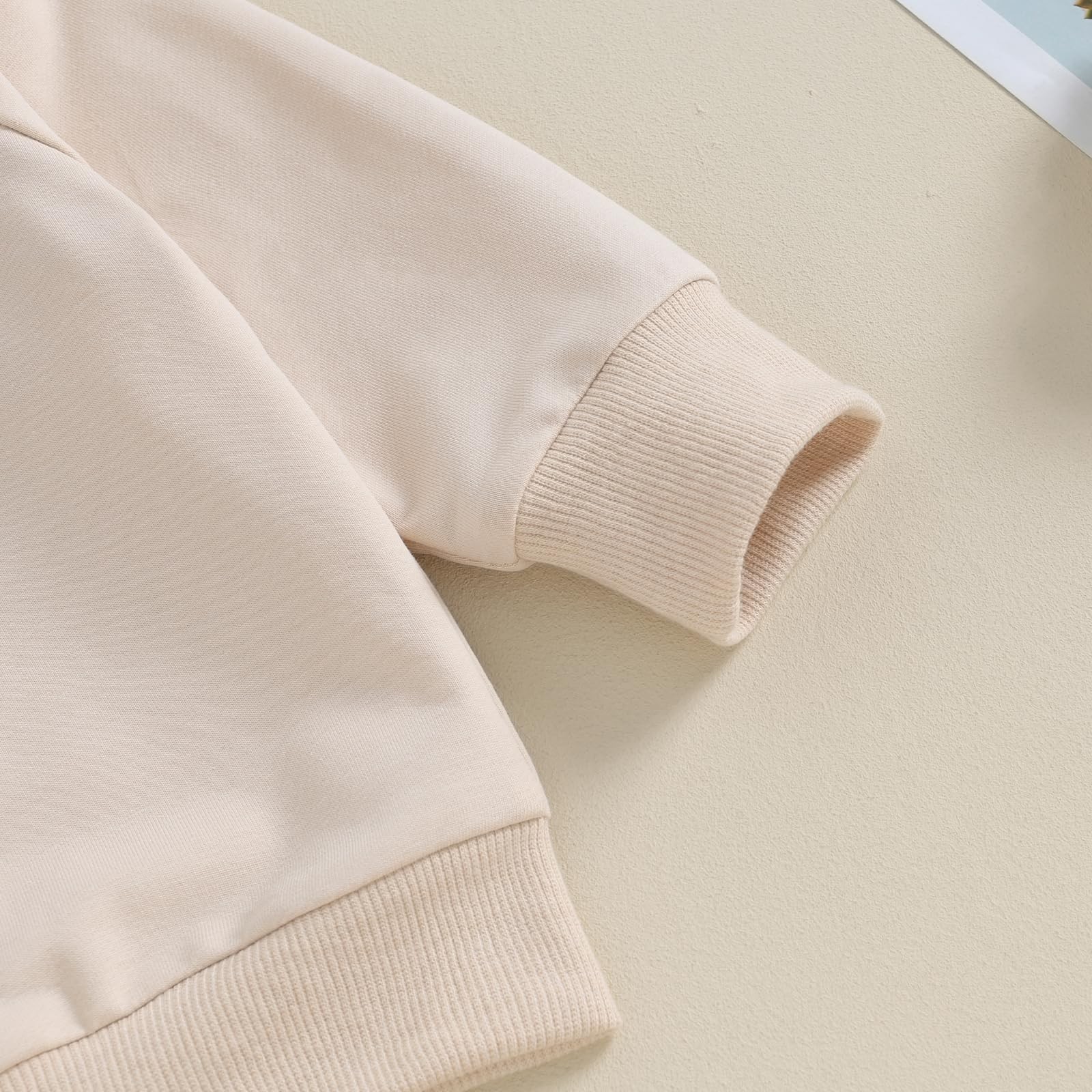 Toddler Baby Boy Clothes Solid Color Long Sleeve 6-12 Months, Beige & Khaki