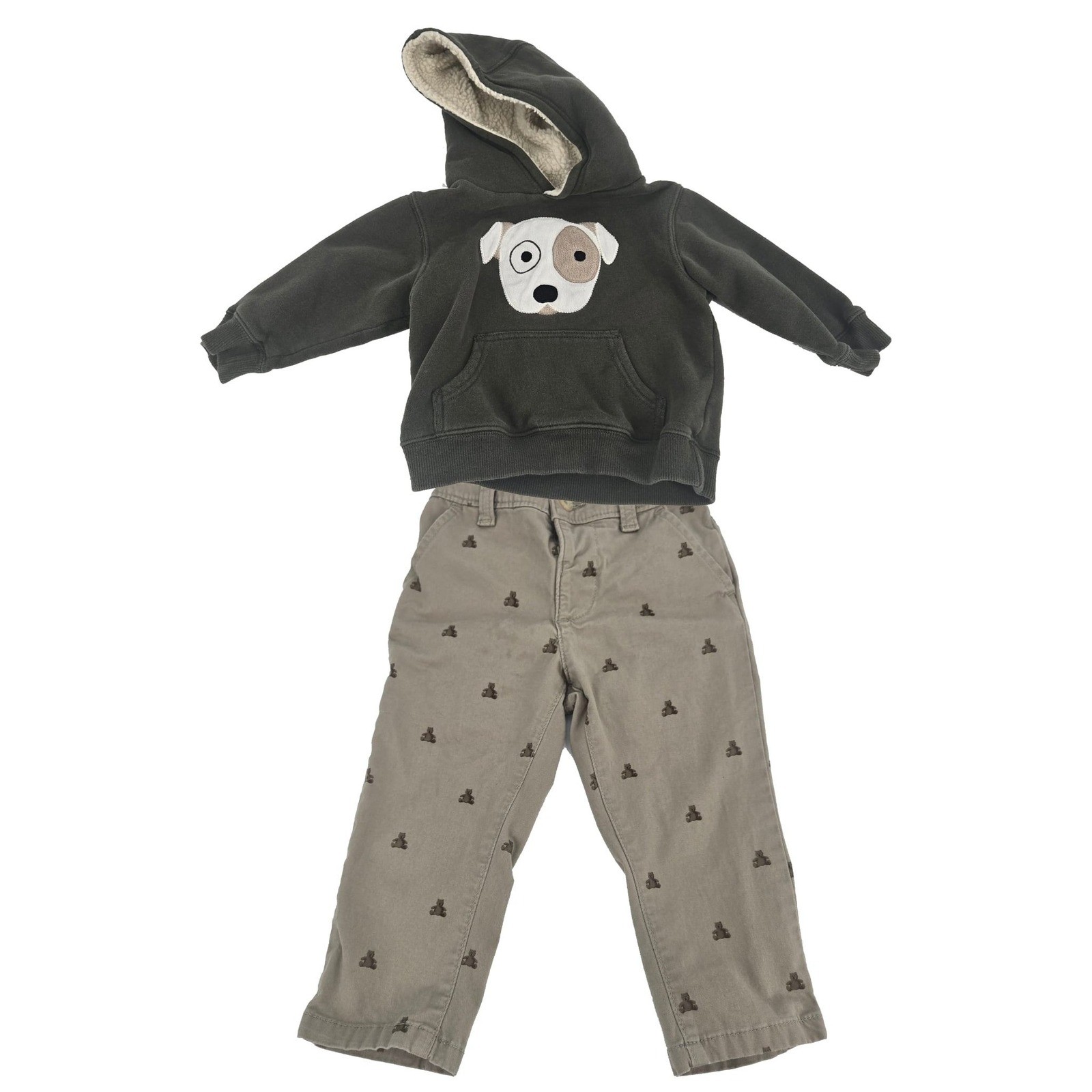 Gymboree Embroidered Puppy Hoodie 12-24M & Baby Gap Teddy Bear Pants 18-24M