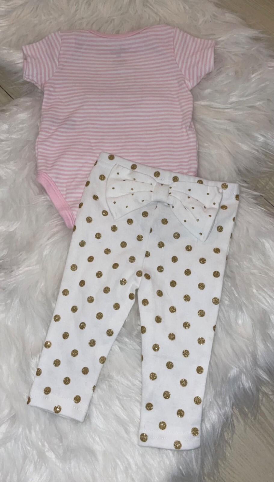 Baby Essentials 2 Piece Outfit One Piece Pants Heart Baby Girls 3M 3 Months